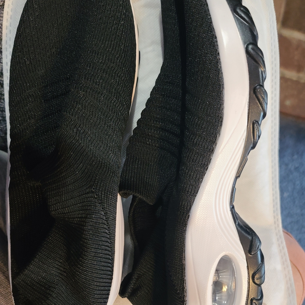Black and White Slip On Sneakers